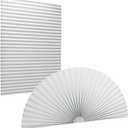 Arch Window Shade Half Circle Pleated Shade Blinds 60%-70% Shade Upgrades Self Adhesive Half Moon Round Window Covering Easy to Cut and Install for Front Door Arch Window18 W x 36" L