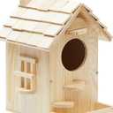 Liliful Wooden Bird House Kits, Build It Yourself Woodworking Kit for Adult Kids 4-8, 8-12 with Paint and Paintbrushes, Solid Weather Proof Natural Pine Wood, Pre Drilled (1 Pack,Modern Style)