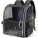 Lekereise Cat Backpack Carriers, Dog Carrier Backpacks with Breathable Mesh for Small Medium Cats Dogs Puppy Up to 15 Lbs, Pet Foldable Carrying Backpack Ventilated for Travel Hiking Collapsible (12.99"L x 10.63"W x 15.75"H, Black)