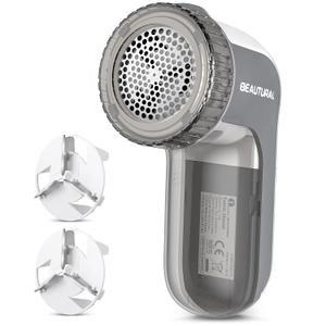 BEAUTURAL Fabric Shaver and Lint Remover, Sweater Defuzzer with 2Speeds, 2 Replaceable Stainless Steel Blades, Battery Operated, Remove Clothes Fuzz, Lint Balls, Pills, Bobbles Gray