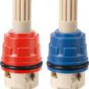 Dreyoo 2 Pack Hot Cold Faucet Cartridge Replacement Compatible with Pfister 9100310/Pfister 9100320, Hot Cold Water Handle Faucet Ceramic Cartridge