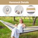 SUNCREAT 2 Person Hammock with Stand, Heavy Duty Free Standing Hammock with Stand Included, Coffee Stripes