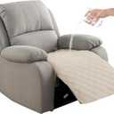 Genina Waterproof Recliner Chair Covers, Recliner Cover for Dog Pets Friendly, Washable Antislip Reclining Chair Cover Furniture Protector, Sofa Slipcover for Living Room(23.6inch/Beige)