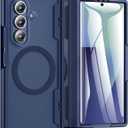 for Samsung Galaxy Z Fold 7 Case [Compatible with MagSafe] [Hinge Protection] [Built-in HD Screen Protector] Translucent Hard Shockproof Magnet Phone Cover for Zfold 7 - Blue