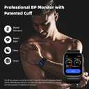 BP Doctor Blood Pressure Smart Watch, 1.95'' Blood Pressure Smartwatch with Air Pump Cuff, Blood Pressure Sleep Monitor Sports Tracking for Android iOS Supports Data Sharing, Reminder Monitoring