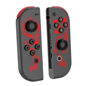 Nintendo Switch Controller, Replacement for Switch Joycon, Switch Wireless Controllers with 6-Axis Gyro,Wake-up, Vibration, Screenshot, Red Dragon
