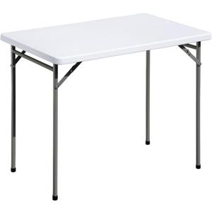 Folding Table 3ft Rectangular All-Occasion Plastic Folding Event Table for Indoor and Outdoor, Portable Desk, Camping, Durable and Stable, HDPE and Steel, Wide Application, White