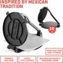 Uno Casa Cast Iron Tortilla Press 10 Inch - Tortilla Maker Press, Pre-Seasoned Roti Maker with 100 Pcs Parchment Paper - Heavy Duty Quesadilla Maker for Homemade Flatbreads, Rotis, Empanadas