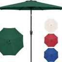 YSSOA 9' Patio Umbrella Outdoor Table Market Yard Umbrella with 8 Sturdy Ribs, Green