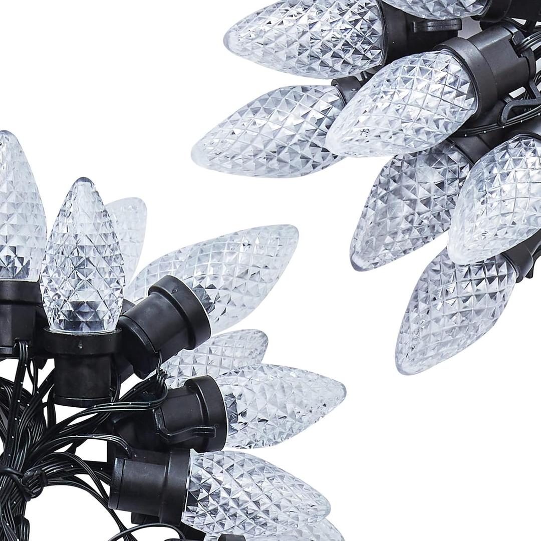 Brightown Accessory C9 LED Christmas Lights, 16Ft Outdoor String Lights with 25 LED Strawberry Plastic Bulbs, Without Plug, Extension Cord, 2 Pack