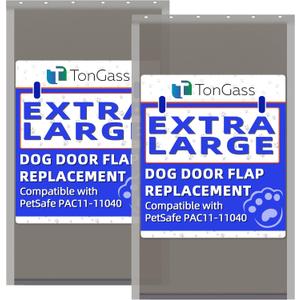 TonGass (2-Pack) PAC11-11040 Extra Large Dog Door Flap Replacement Compatible with PetSafe Freedom Dog Door, 13.7"x24.2" Pet Door Replacement Flap with Magnetic Closure, Weather-Proof & Warp-Resistant