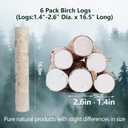 6 Pack Birch Logs Decorative Natural Birch Log for Decoration,Crafts,DIY,White Birch Logs for Fireplace Decor Firewood(Logs:1.4"-2.6" Dia. x 16.5" Length)