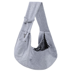 Dog and Cats Carrier Sling, Puppy Small Pet Carrier with Storage Pocket | Reversible Dog Sling Carrier, Safety buckle, Storage Pocket, Machine Washable for Travel, Outdoor Activities, Hand-Free, Gray
