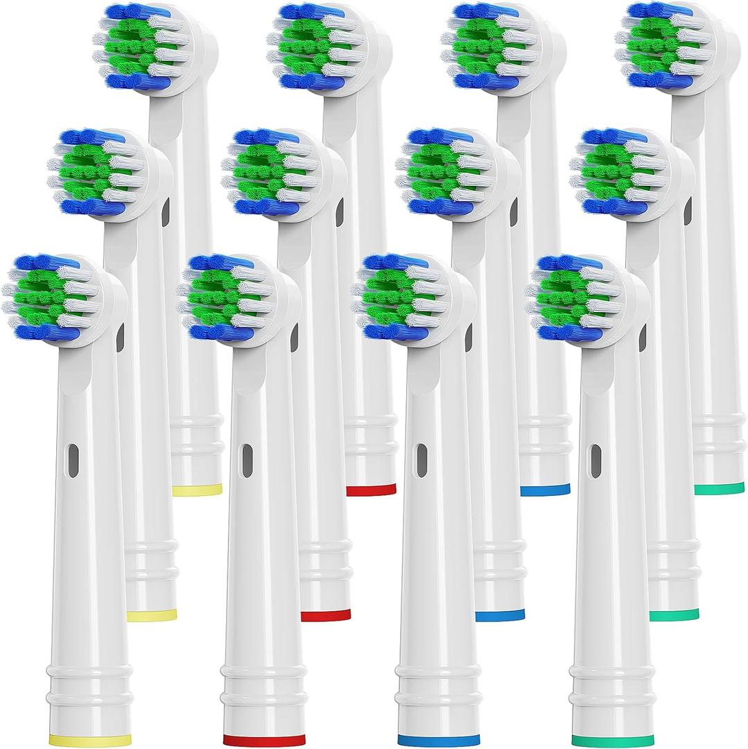 Replacement Toothbrush Heads Compatible with Oral B, 12 Pack Electric Toothbrush Heads Medium Bristles for Deep Cleaning, Soft Brush Heads Compatible with Oral B 7000/Pro 1000/9600/500/3000/8000