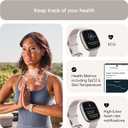 Fitbit Sense 2 Advanced Health and Fitness Smartwatch with Tools to Manage Stress and Sleep, ECG App, SpO2, 24/7 Heart Rate and GPS, Lunar White/Platinum, One Size (S & L Bands Included)