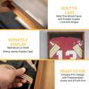 HBCY Creations 24x36 Rustic Brown Jersey Display Case - Solid Wood with Acrylic Window - Anti-Theft Lock with 2 Keys - for All Types of Jerseys
