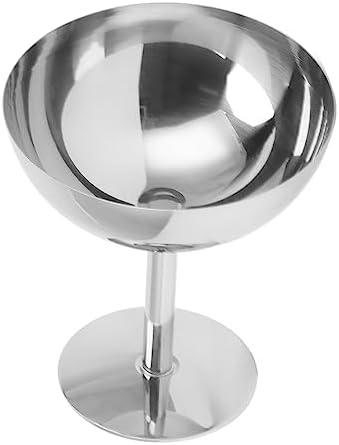 AMONIDA Ice Cream Goblet Tall Dishwasher Stainless Steel Cup Dessert Bowl Ice Cream Bowl for Ice Cream Cup Champagne Glass Metal with Dish Washing Machine Goblets Chalices 4 Pack