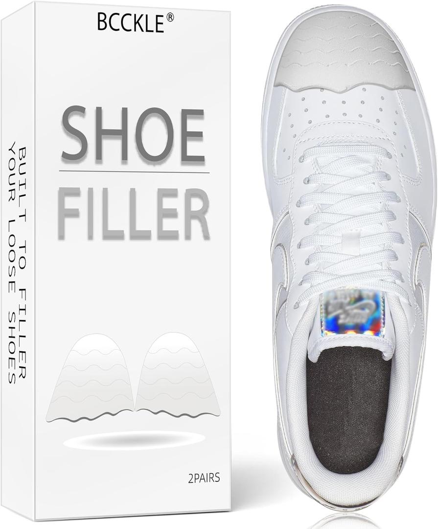 Anti Slip Toe & Heel Pads with Ergonomic Design,Shoe Fillers Inserts for Loose Shoes -