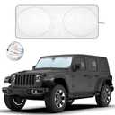 EcoNour Jeep Windshield Sunshade | Sun Visor for UV Rays & Heat Protection | Suitable for Wrangler, Compass, Gladiator & Renegade | Accessories for Jeep Wrangler | X-Small - 60x21 inches