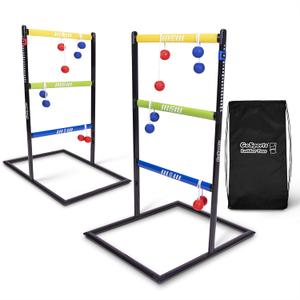 GoSports Ladder Toss Indoor & Outdoor Game Set with 6 Soft Rubber Bolo Balls and Travel Carrying Case - Pro Ladder Toss
