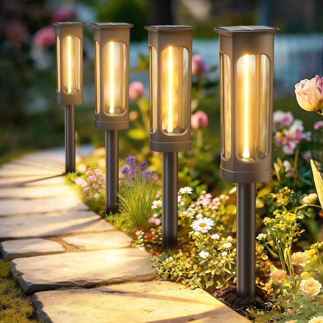 VOLISUN Solar Pathway Lights,8 Pack LED Solar Lights Outdoor Waterproof, Landscape Lighting,Warm Color Solar Path Lights,Landscape Lights,Solar Garden Lights for Yard Lawn Driveway Walkway