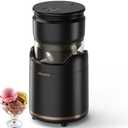 BRIOBITE Ice Cream Maker - Rechargeable & Compact Electric Ice Cream Machine for Gelato, Milkshakes & Sorbet,Double-Insulated Bowl,Easy to Clean,Perfect for 1-2 Servings,Black