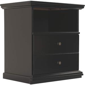 Signature Design by Ashley Maribel Children's Traditional 1 Drawer Nightstand with 1 Storage Cubby, 24.37" Tall, Black