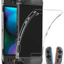 Dockable TPU Protective Case for Nintendo Switch 2 (2025), Ergonomic Anti-Slip Grip Cover, Split Design for Console and JoyCon, Compatible with Original Dock, Shockproof Crystal Clear Shell