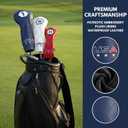 USA Golf Headcovers Set, Driver Head Covers Fairway Wood Headcover Hybrid Head Cover of Hand-Embroidery Techniques,Colors of American Flag, for Men Women Golf Enthusiast (1/3 Pack)