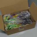 Suzile 12 Pcs 12 x 20 Inch Mardi Gras Feather Fan Colorful Feathers Feathers Bulk 1920s Vintage Marabou Handheld Fan Flapper Fan Mardi Gras Outfit Accessory for Party Decoration Carnival Costume