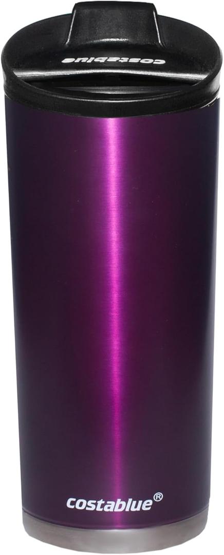 Travel Coffee Mug - 16 Oz. Stainless Steel Insulated Coffee Mug, Leak Proof Tumbler w/Dishwasher Safe Lid, Double Wall Travel Cup, Reusable Insulated Tumbler for Hot & Cold Beverages (Dark Purple)