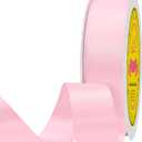 Double Face Light Pink Satin Ribbon 7/8 inch X 100 Yards Polyester Light Pink Ribbon for Gift Wrapping Very Suitable for Weddings Party Hair Bow Invitation Decorations and More