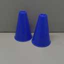 2 Pcs Blue Plastic Cheer Megaphone for DIY Party Accessory for School Outdoor Activities Party Favors Sports Match Game (Blue)