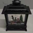 Eldnacele Musical Snow Globe Lantern with Timer, Lighted USB/Battery Operated Swirling Singing Water Glittering Lantern, Snow Globes for Adults and Kids Christmas Decoration- Carolers (2-carolers Black)