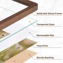 16 x 20 Picture Frame Set of 3, USA-Sourced Oak Wood Photo Frames with HD Tempered Glass, Handcrafted Rounded Corner 16x20 Wooden Frames Matted to 11x14 Photos, Horizontal or Vertical Wall Display, Walnut Color