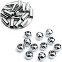 Ourtroness 200 Pieces Round Spacer Beads and 200 Pieces Long Tube Beads 3mm 304 Stainless Steel Loose Bead Smooth Charm Bead for DIY Craft Jewelry Making