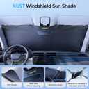 KUST Windshield Sun Shade for 2025 2026 Toyota Camry (Hybrid LE SE XLE XSE) Accessories 4 Layers Car Sunshade for Front Windows Shade Custom Fit Camry Sun Visor 260T Retractable Blocks Shade UV Rays