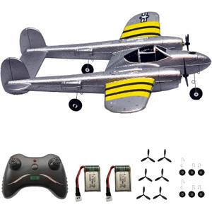 RC Plane Remote Control Airplane RTF 2.4GHz 2CH Radio Control P38 Lighting Aircraft for Beginner