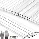 20-Pack 4ft Greenhouse Polycarbonate H-Channel Connectors, Heavy-Duty Twinwall Panel Joiners for 0.15 and 0.24 Panels, Weather Resistant Design, Includes 40 Screws and Work Gloves