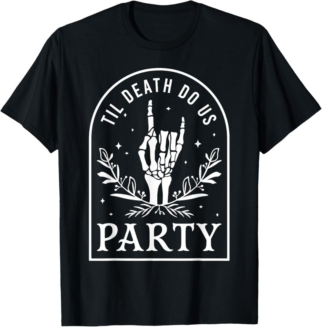 Til Death Do Us Party Retro Halloween Bachelorette Matching T-Shirt M