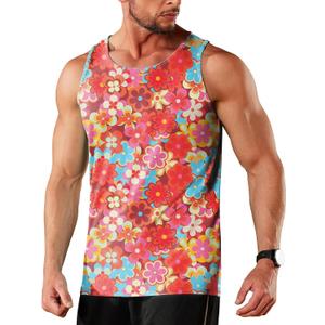 Men's Funny Tank Top Summer Beach Casual Fashion Print Tank Tops for Men Cool Gym Workout Athletic Sleeveless Shirts (Medium)