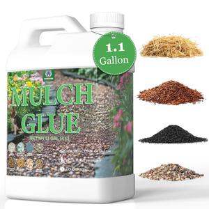 Mulch Glue for Landscaping, Rock Glue Pea Gravel 1.1 Gallon | Stones Binder, Long-Lasting Strong Safe Bond Lock Rubber Mulch for Cypress, Lawn, Patio, Garden
