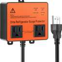 Refrigerator Surge Protector, Ortis Double Outlet Voltage Protector for Home Appliances with Time Delay, Protects Against Brownout, Spike, Instant Surge All Voltage Abnormalities, black (1.5FT, Orange)