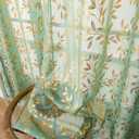 Sutuo Home Green Sheer Curtains 96 Inches Long 2 Panels Set, Gold Foil Print Metallic Bronzing Leaves, Privacy Voile Window Treatment Decor Drape Pair for Bedroom Nursery Room 52" W x 96" L (52"W x 96"L (Pack of 2), Gold and Green)