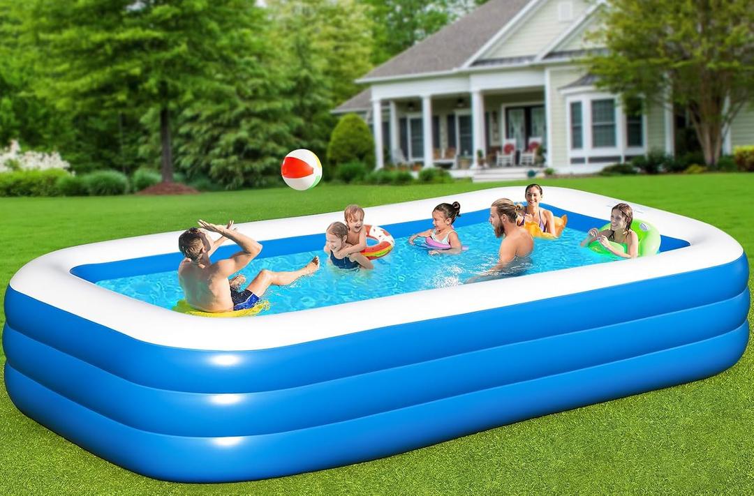 Inflatable Swimming Pool for Adults Kids - 10FT x 6FT Blow Up Pools Kiddie Pool, Oversized Thickened Family Inflatable Pools for Backyard Outdoor Garden Outdoor Summer Water Party