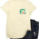 St Patricks Day Shirt Women One Lucky Teacher St. Patrick's Day Shirts for Women School Teach Shirt (L)