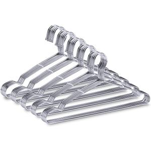 TIMMY Clothes Hangers 50 Pack Heavy Duty Stainless Steel Metal Hangers-16.5 Inch Ultra Thin Space Saving (Sliver)