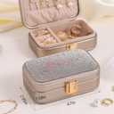 Small Travel Jewelry Box for Women - Trendy Birthday, Valentines, Christmas and Graduation Gifts for Girls, Teens, Kids, Besties, Lovers, Niece and Granddaughters-Champagne