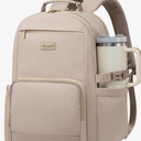 LOVEVOOK Laptop Backpack for Women with Pouch Pocket for Large Capacity Cup,15.6 Inch Laptop Computer Bag Travel Backpack Purse,Waterproof Work Business Backpack College Teacher Bags,Nude