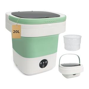 18L Portable Washing Machine, Foldable Mini Washer with Spin Dryer, 3 Wash Modes for Baby Clothes, Underwear, Travel, RV, Dorm & Apartment